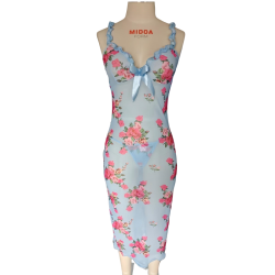 Sexy Lingerie Sets for Women Classy, Blue Floral Long Style Lingerie.