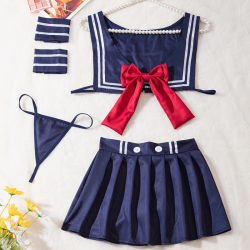 Sexy Lingerie Sets for Women, Blue System Four-piece Set With Bracelet.
