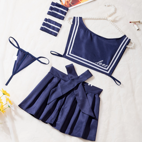 Sexy Lingerie Sets for Women, Blue System Four-piece Set With Bracelet. Sexy Lingerie Sets for Women, Blue System Four-piece Set With Bracelet.