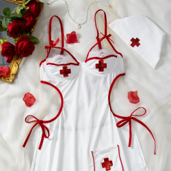 Sexy Lingerie Sets for Women Classy, Nurse White Dress Set With Hat.