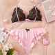 Sexy Lingerie Sets For Women, Pink Lace Two-Piece Set. Sexy Lingerie Sets For Women, Pink Lace Two-Piece Set.