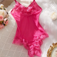 Sexy Lingerie Sets for Women, Rose Red Lace Three-piece Set With Coat. Sexy Lingerie Sets for Women, Rose Red Lace Three-piece Set With Coat.