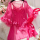 Sexy Lingerie Sets for Women, Rose Red Lace Three-piece Set With Coat. Sexy Lingerie Sets for Women, Rose Red Lace Three-piece Set With Coat.