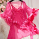 Sexy Lingerie Sets for Women, Rose Red Lace Three-piece Set With Coat. Sexy Lingerie Sets for Women, Rose Red Lace Three-piece Set With Coat.