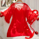 Sexy Lingerie Sets for Women, Red Lace Three-piece Set With Coat. Sexy Lingerie Sets for Women, Red Lace Three-piece Set With Coat.