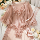 Sexy Lingerie Sets for Women, Pink Lace Three-piece Set With Coat. Sexy Lingerie Sets for Women, Pink Lace Three-piece Set With Coat.