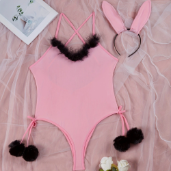 Sexy Lingerie Sets For Women Classy, Pink Flowers Lingerie With Hairpin.