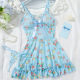 Sexy Lingerie Sets For Women Classy, Elegant Lingerie, Blue Floral Two-Piece Set. Sexy Lingerie Sets For Women Classy, Elegant Lingerie, Blue Floral Two-Piece Set.