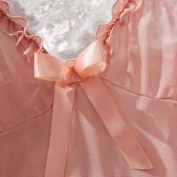 Sexy Lingerie Sets For Women, Pink Three-Piece Set With Coat.