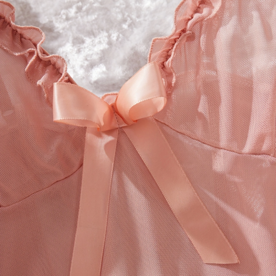 Sexy Lingerie Sets For Women, Pink Three-Piece Set With Coat. Sexy Lingerie Sets For Women, Pink Three-Piece Set With Coat.