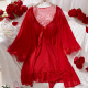 Sexy Lingerie Sets for Women, Red Three-piece Set With Coat. Sexy Lingerie Sets for Women, Red Three-piece Set With Coat.