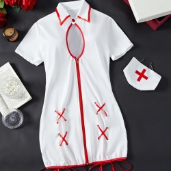 Sexy Lingerie Sets for Women Classy, Nurse White Skirt With Hairpin.